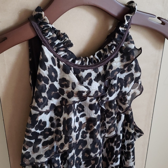 BCX Juniors animal print sleeveless ruffled top - Picture 2 of 6